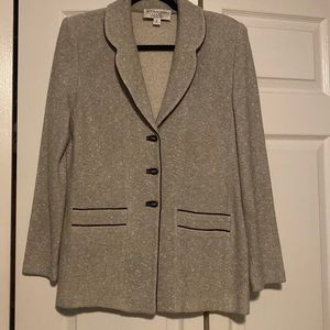 St John Wool blend white/black blazer size 8